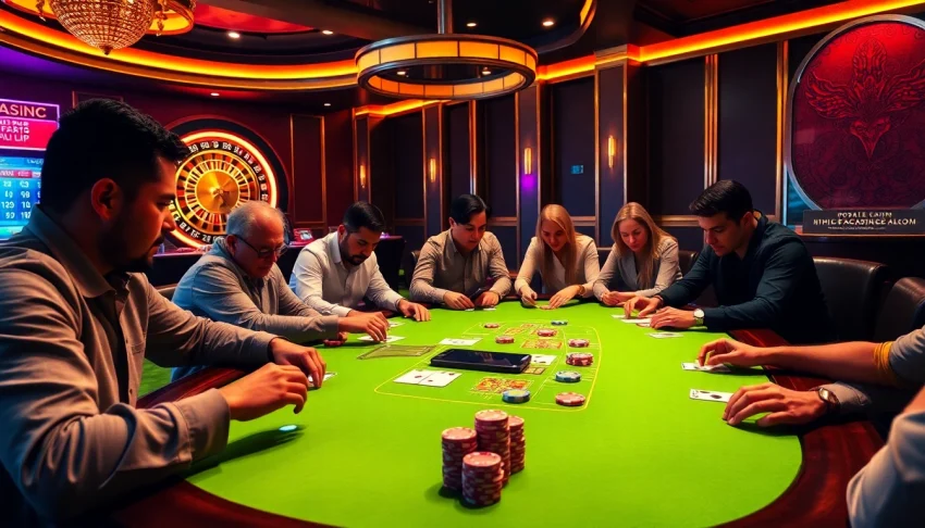 Exciting poker game at a casino table highlighting betting action for the platform https://79kingc2.com/.