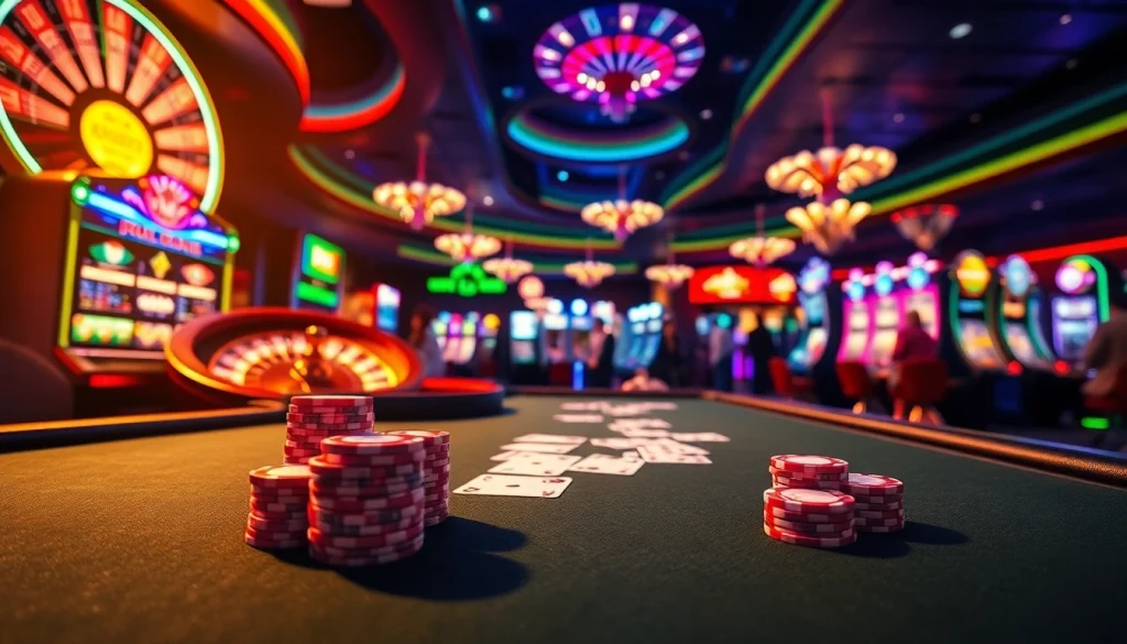 Experience the excitement of a casino floor with go.8 integrated into vibrant poker and roulette scenes.